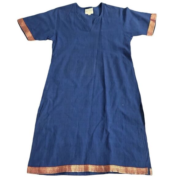 Fabindia Women’s Cotton Half Sleeves Shirt/Tunic in the Size Medium in Navy - Picture 3 of 10